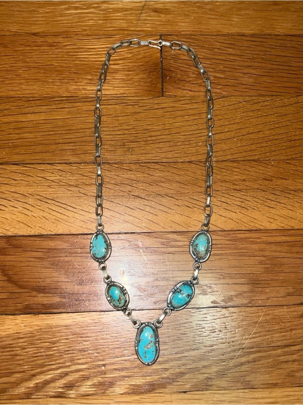 Genuine Turquoise & Sterling Silver Navajo Necklace